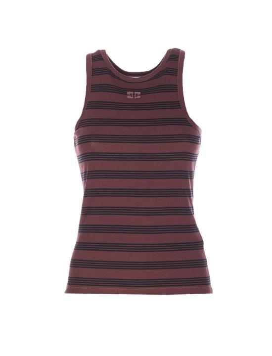 GANNI Chocolate Plum Sleeveless T-Shirt