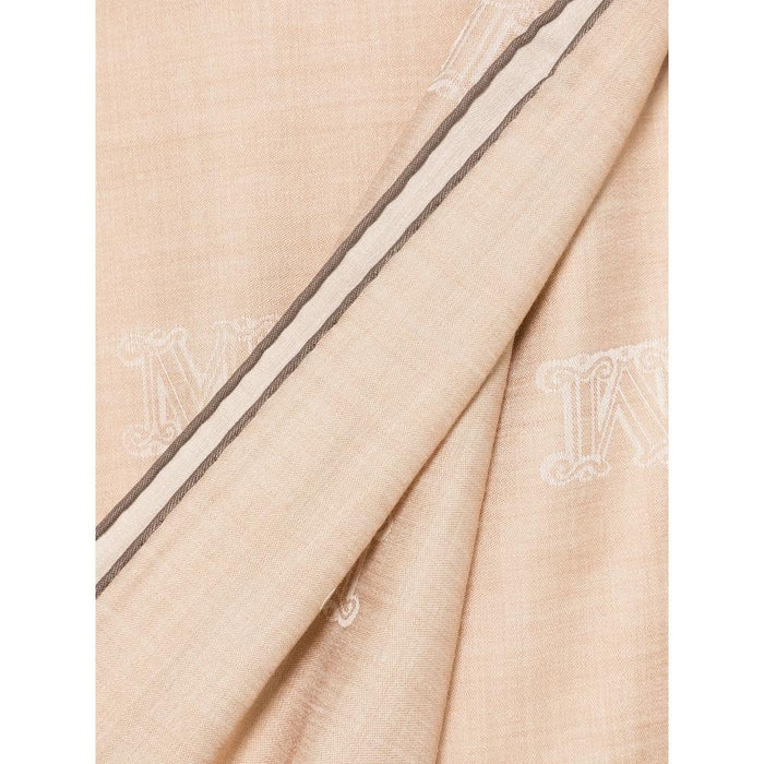 Max Mara Persian Print Scarf Beige Silk Blend Scarf