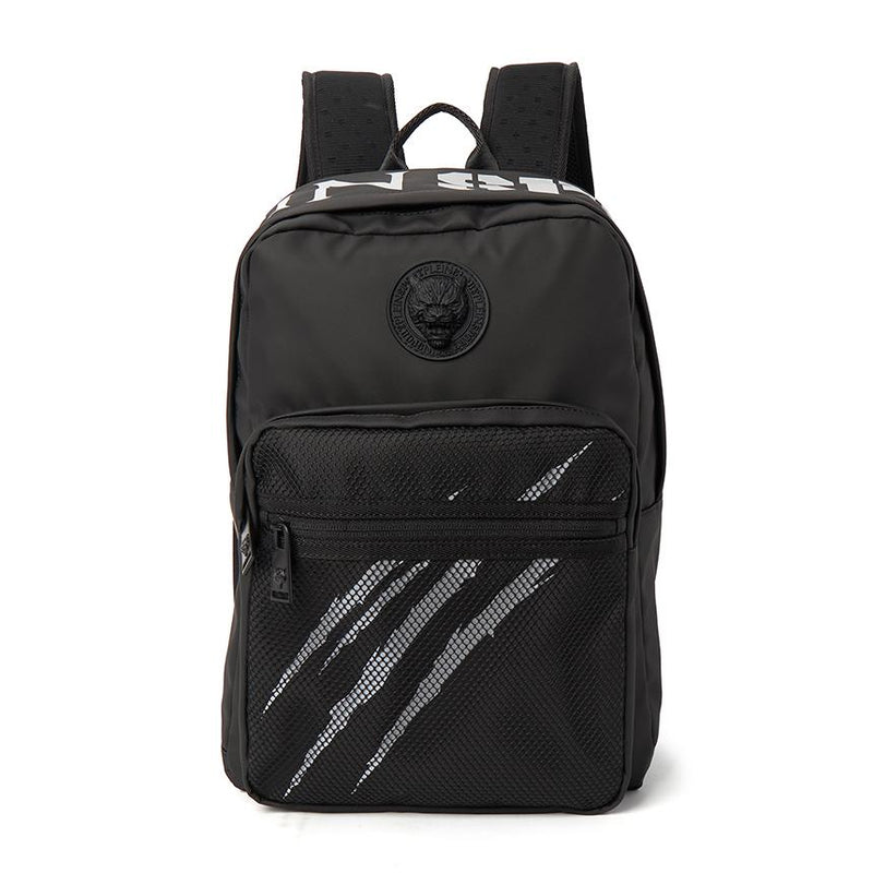PLEIN SPORT Men's Black Backpack Canvas/Rubber Trim Backpack
