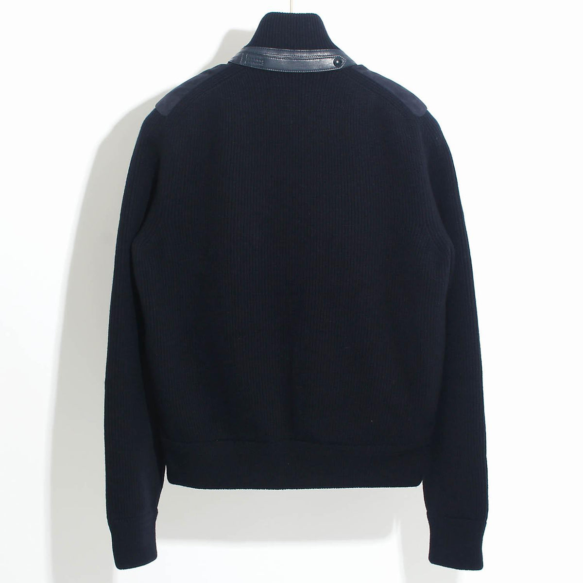 TOM FORD Navy Suede Wool Cashmere Knit Down Jacket KZF004 YMW061F24 HB800