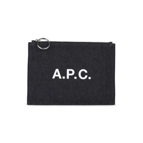 A.P.C. Indigo Tokyo Logo Clutch Bag COHDP H63610 IAI