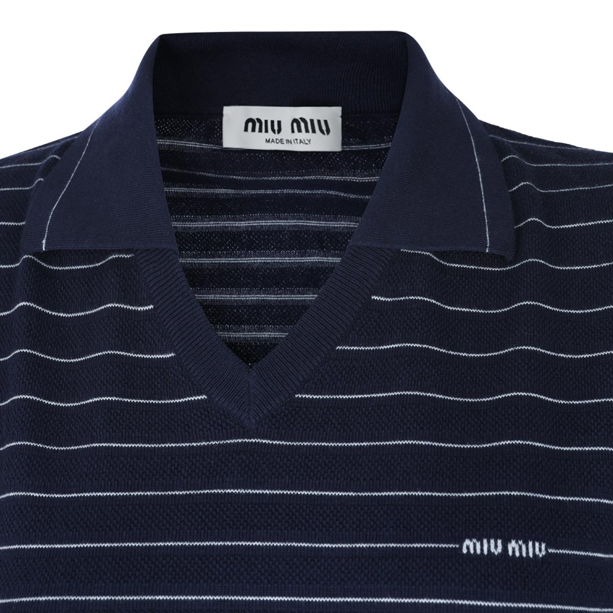 Miu Miu Wool Knit Polo Shirt Black