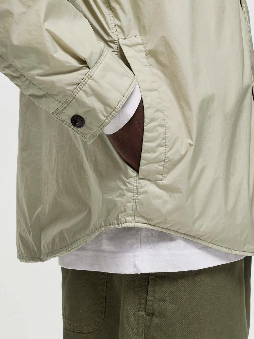 STONE ISLAND Crinkle Reps Overshirt Jacket with Patch Badge Navy