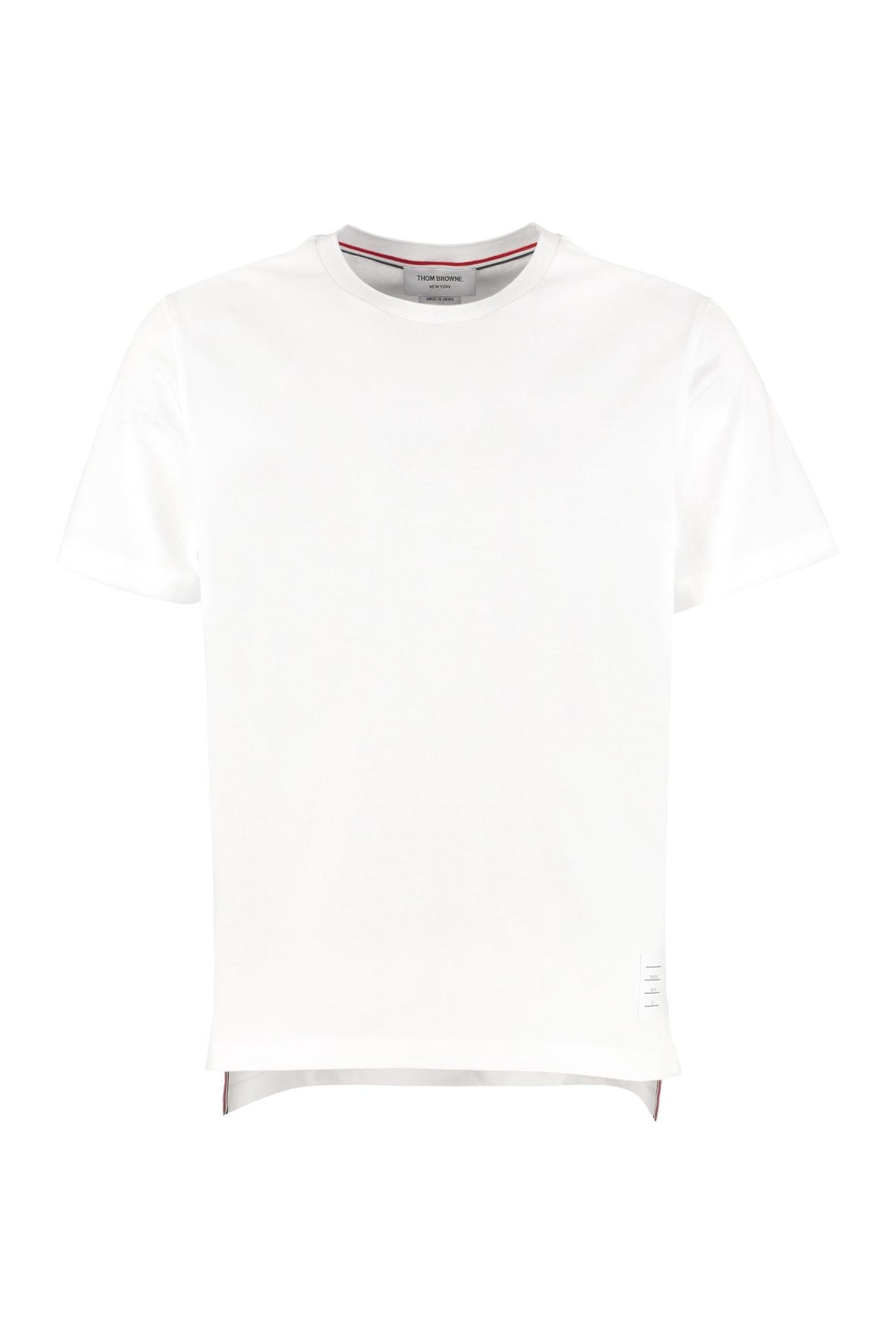 THOM BROWNE White Cotton Short Sleeve T-Shirt