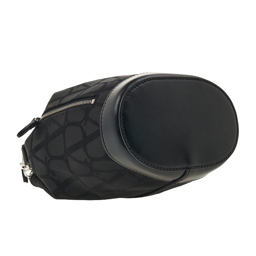 VALENTINO Garavani V Logo Jacquard Mini Shoulder Bag Black