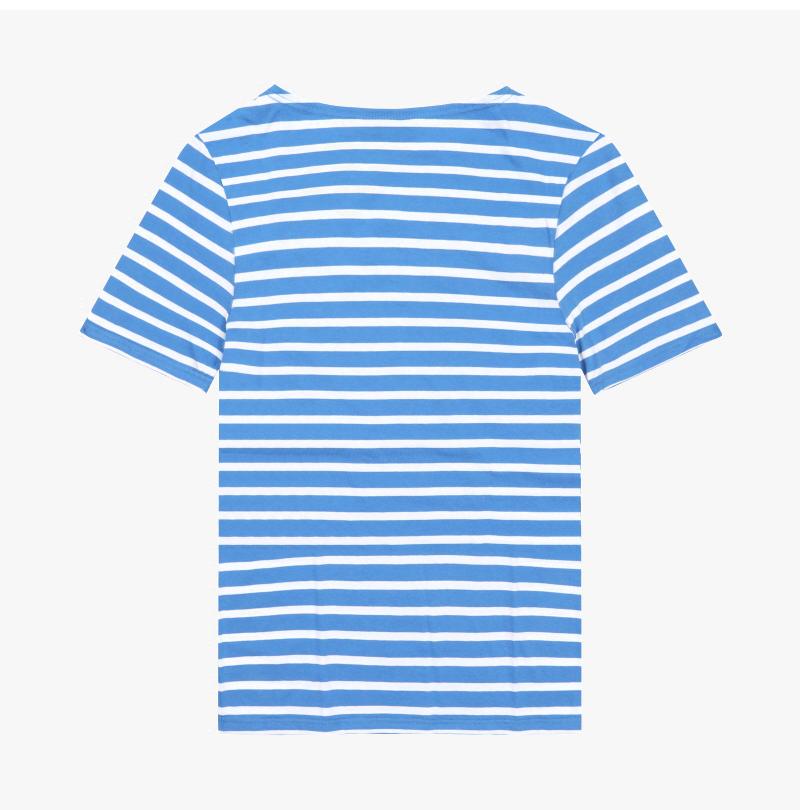 Saint James Unisex Levant Modern Stripe Short Sleeve T-Shirt 9863 MER NEIGE