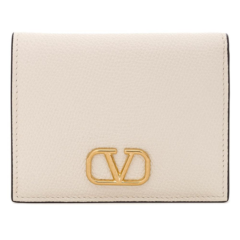 VALENTINO V-Logo Signature Compact Wallet Womens Leather I16