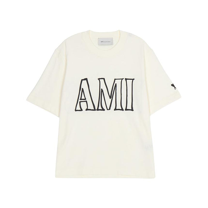 AMI Unisex Short Sleeve T-Shirt White Cotton Top