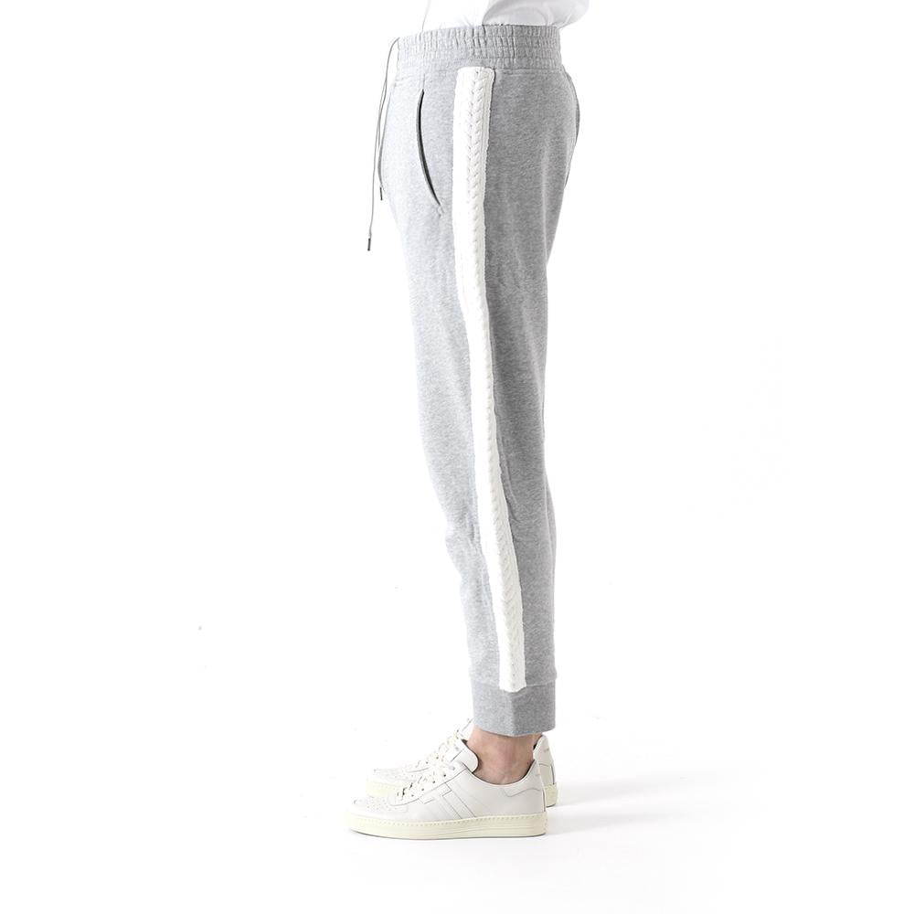 Neil Barrett Cable Detail Loose Fit Wool Jogger Pants Gray