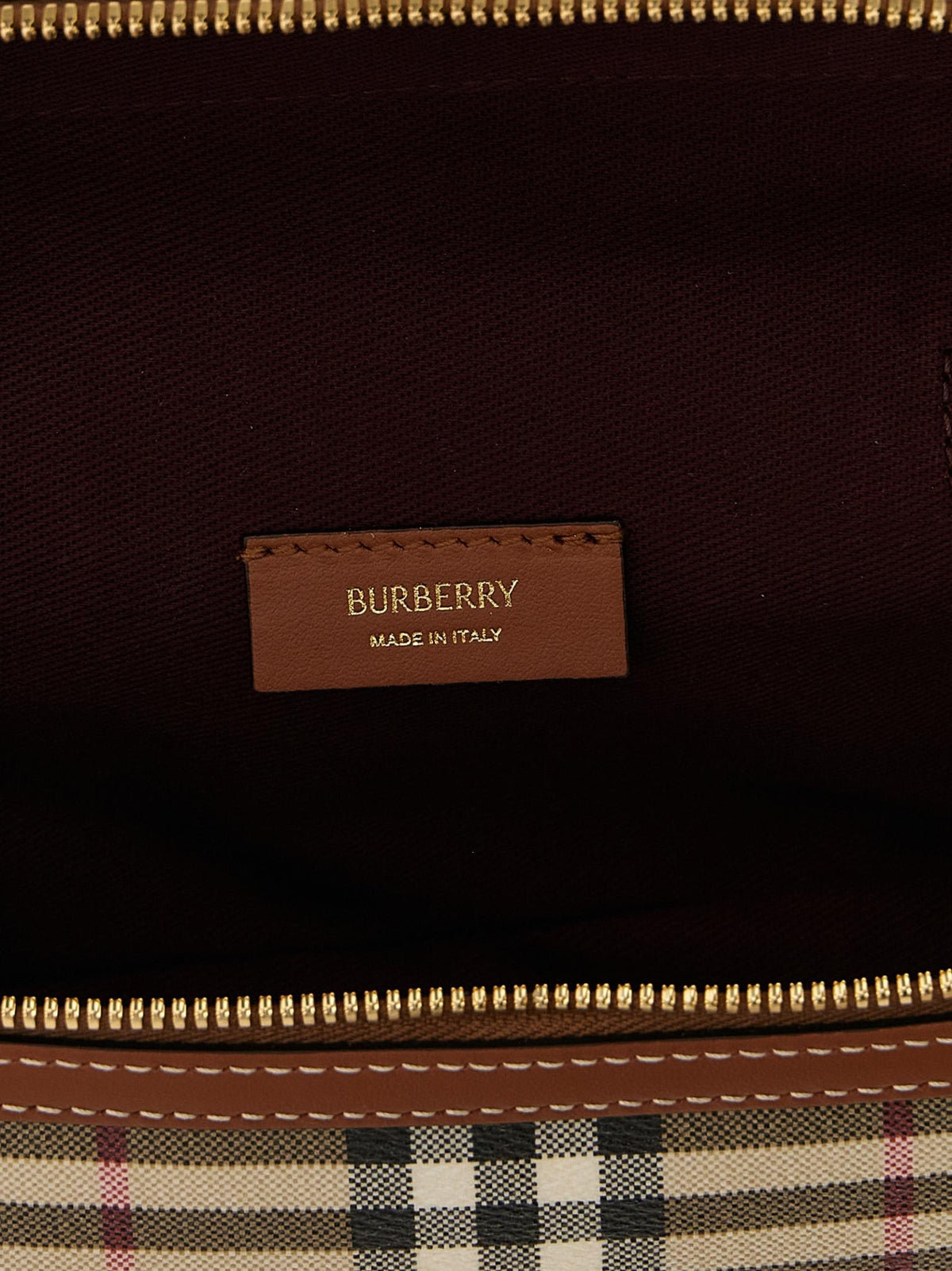 BURBERRY Archive Beige Check Canvas Crossbody Bag