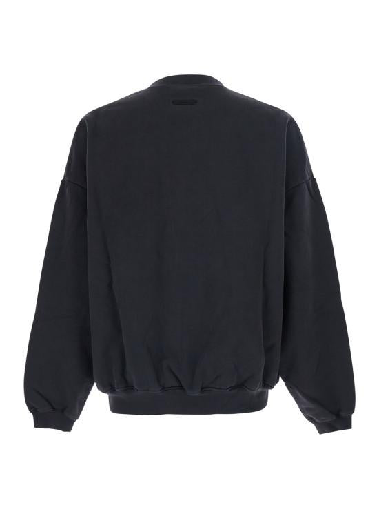 Fear of God Faded Black Round Neck Knit Sweater for Men