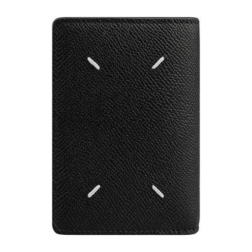 Maison Margiela Stitch Folding Card Holder Wallet Black Leather