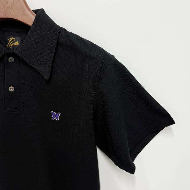 NEEDLES Butterfly Embroidered Poly Pique Short Sleeve Polo Shirt QV352 C