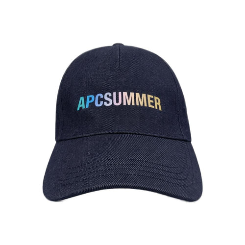 A.P.C. Indigo Summer Logo Print Cap