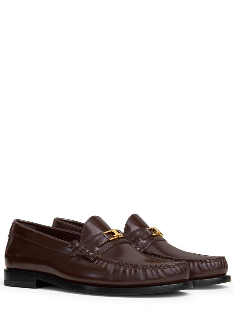 CELINE Black Leather Loafers