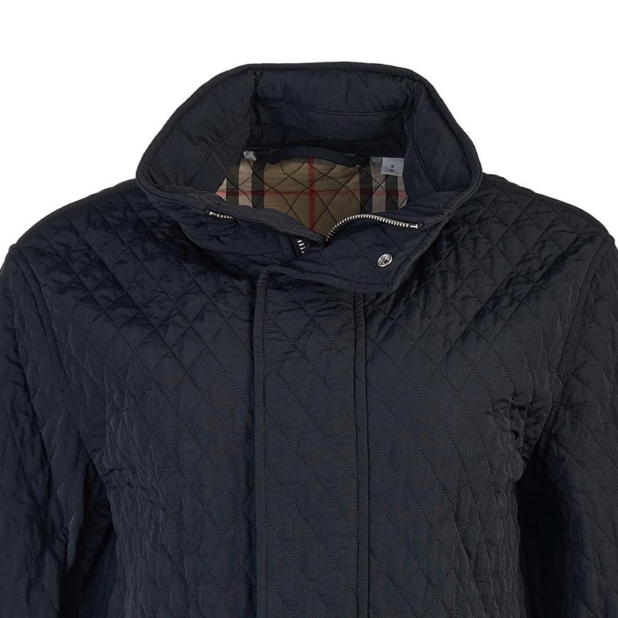 BURBERRY Women’s Hooded High-Neck Quilted Jacket Black