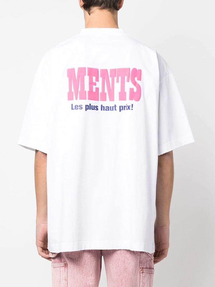 Vetements Men's Cotton Front Logo Short-Sleeve Crewneck T-Shirt UE63TR740W