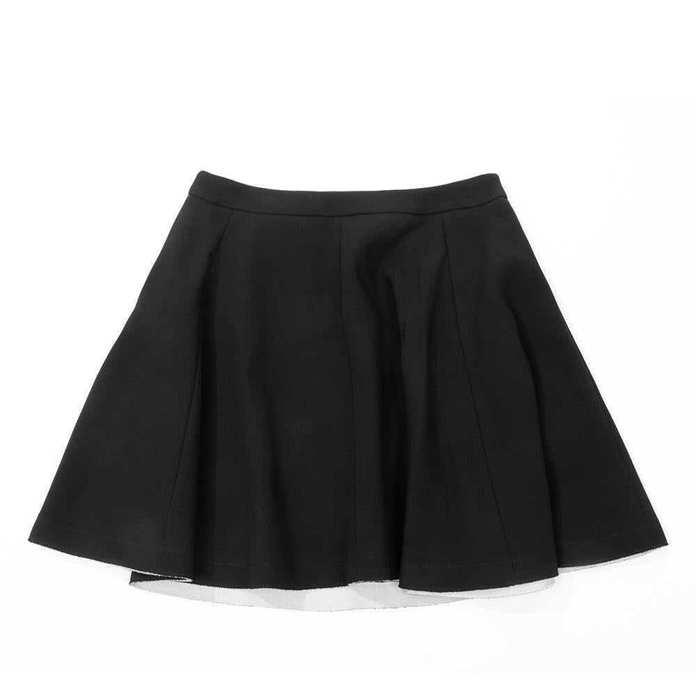 AMI Flare Mini Skirt Black Wool