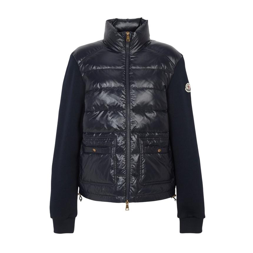 Moncler Women’s Zip-Up Sweatshirt Navy Cotton Knit Cardigan