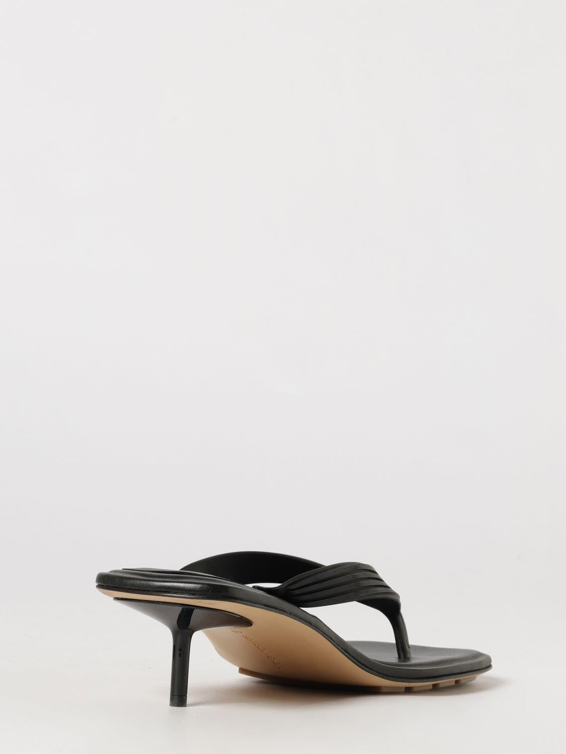 Bottega Veneta Black Leather Strappy Sandals