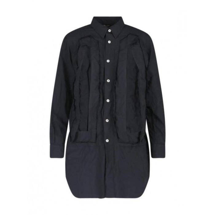 Comme des Garcons Distressed Cotton Blouse White