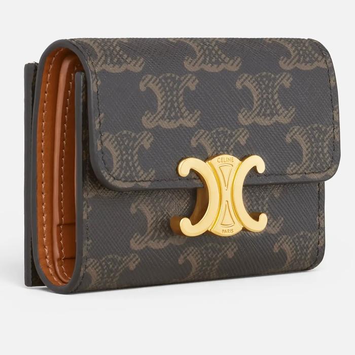 CELINE Triomphe Compact Coin Wallet Triomphe Canvas 10I652DS3 04LU