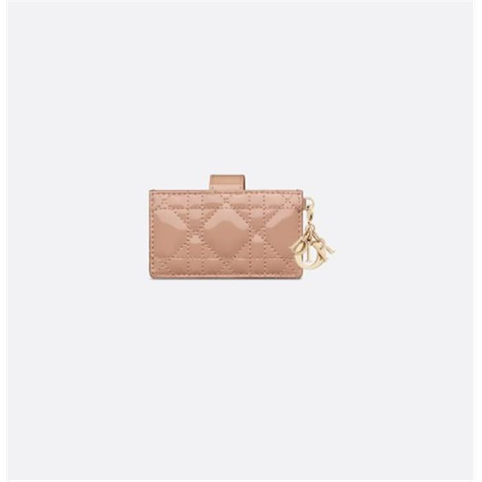DIOR Lady Dior Jasmine Leather Card Holder Wallet