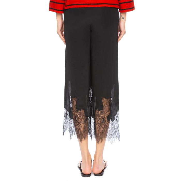 Alexander Mcqueen Black Lace Silk Classic Pants Women