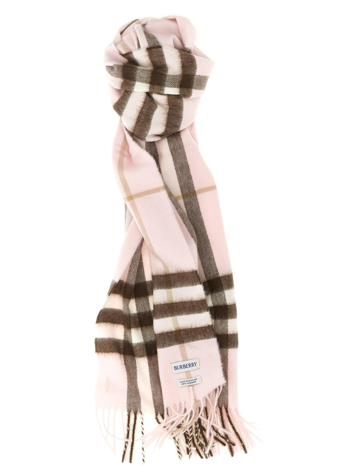 BURBERRY Bow Pink Wool Scarf