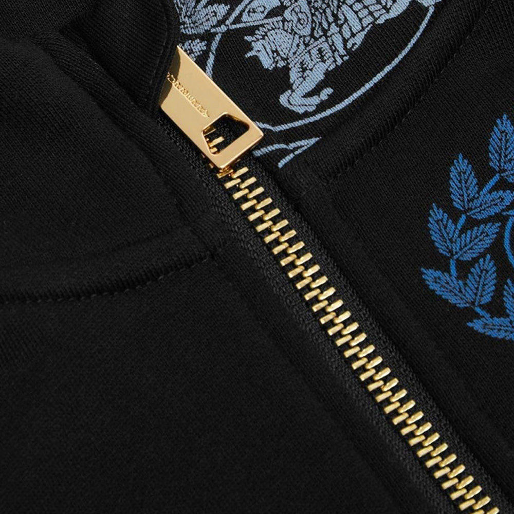 BURBERRY Women’s Half-Zip Hoodie Black Color Logo