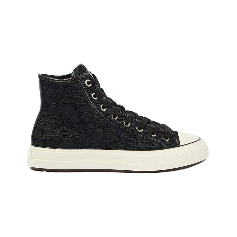VALENTINO Toile Iconographe High-Top Sneakers Black