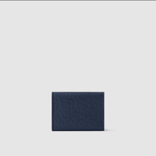 Louis Vuitton Navy Blue Acajou Brown Envelope Business Card Holder M25960