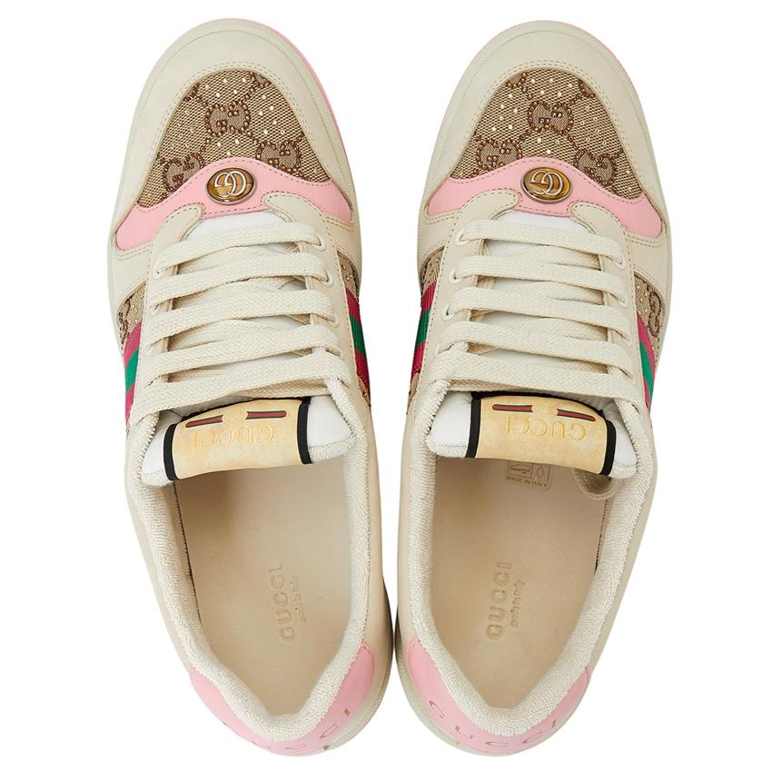 GUCCI Screener Crystal Beige Women’s Low-Top Sneakers