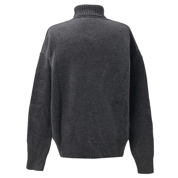 AMI Big Heart Logo Turtleneck Wool Knit Sweater for Men UKS402