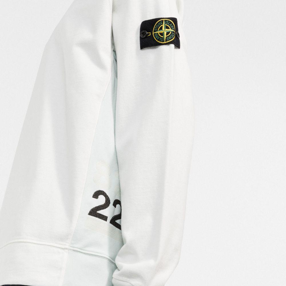 STONE ISLAND Off-White Logo Patch Embroidered Sweatshirt