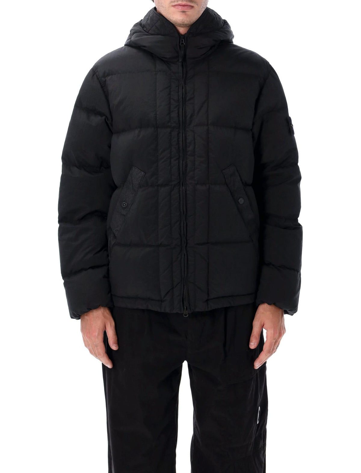 STONE ISLAND Black Down Puffer Jacket
