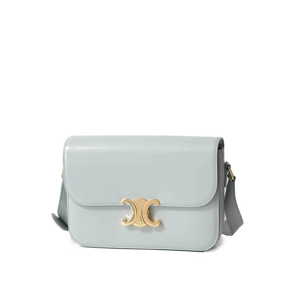 CELINE Triomphe Shiny Classic Leather Crossbody Tote Bag