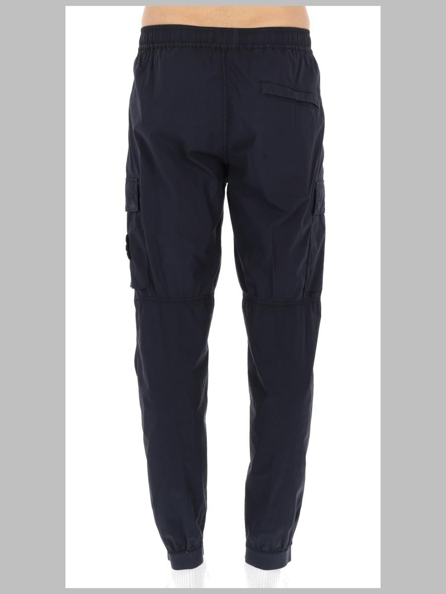 STONE ISLAND Black Cotton Cargo Pants for Men