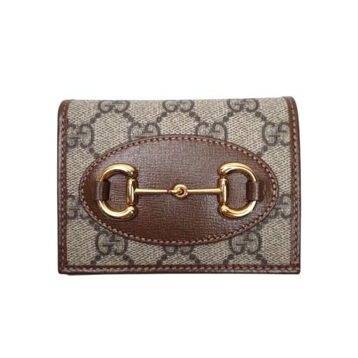 GUCCI Brown Horsebit GG Supreme Bifold Wallet