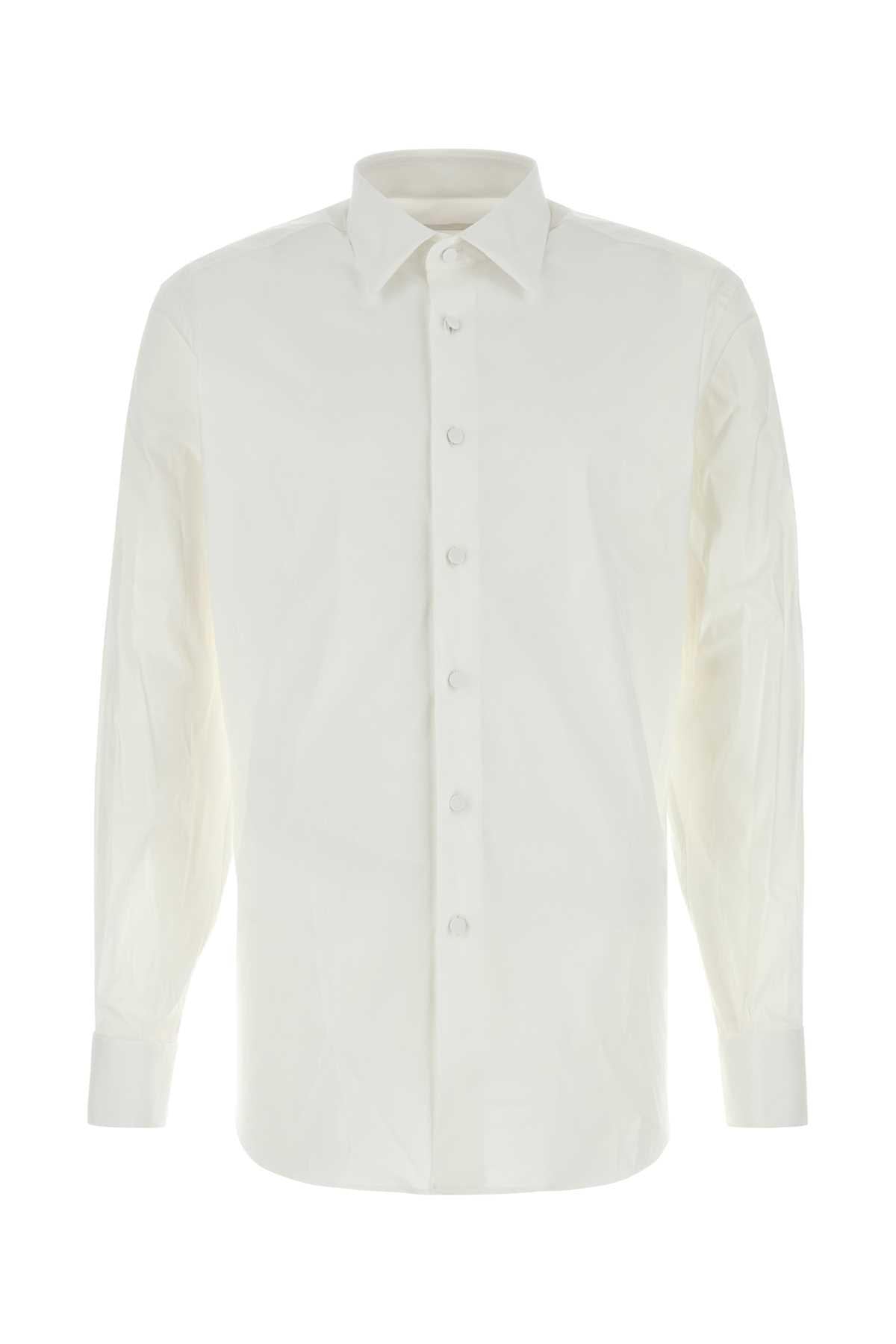 PRADA Black Cotton Poplin Long Sleeve Dress Shirt
