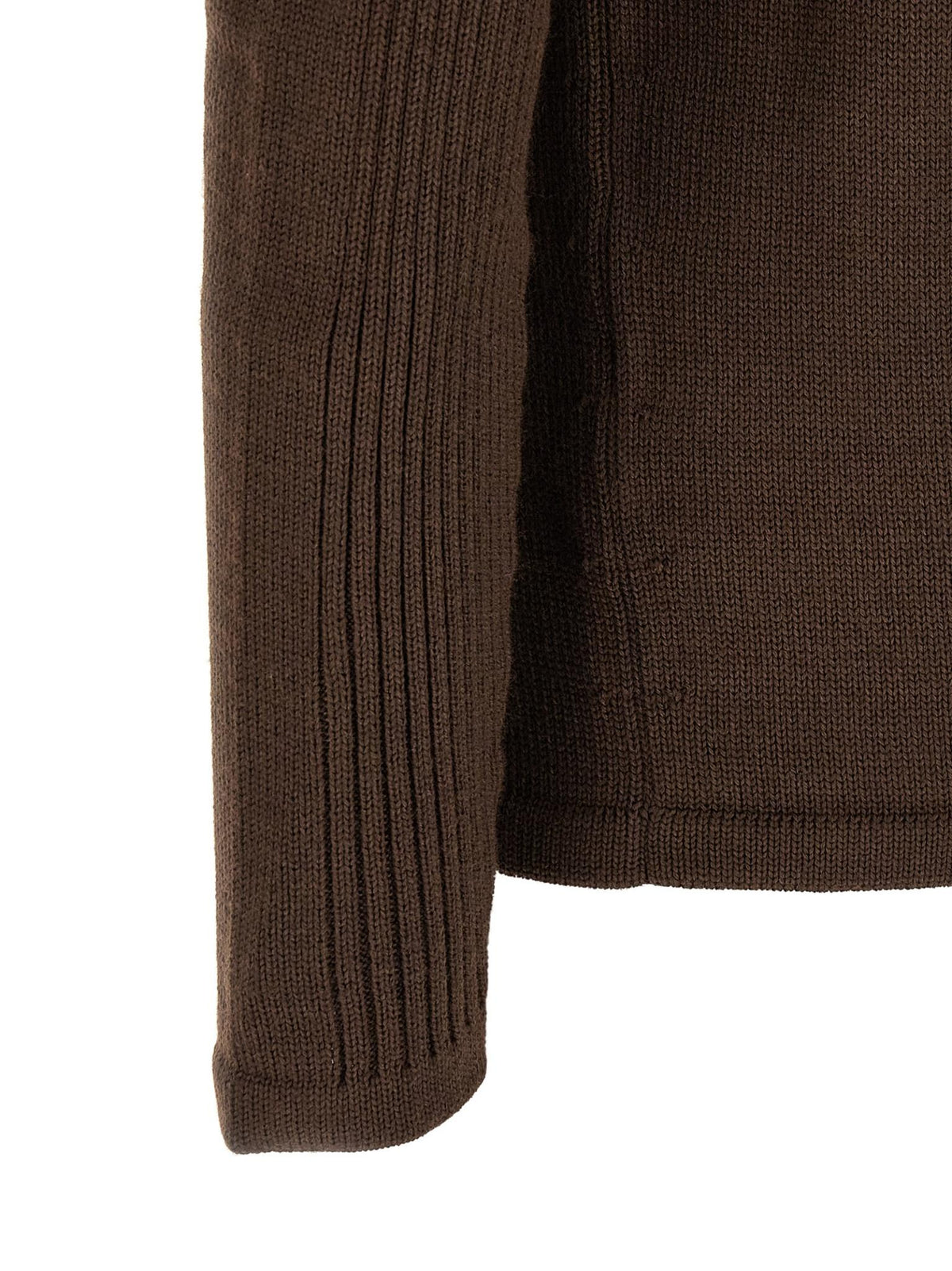 PRADA Black Wool Round Neck Knit Sweater for Men