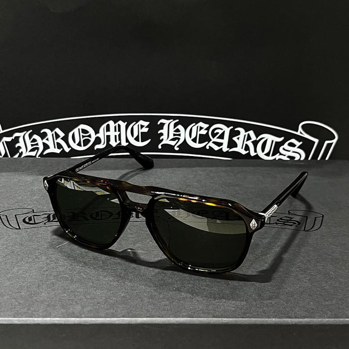 Chrome Hearts Black Leopard Zipper Boeing Sunglasses Unisex