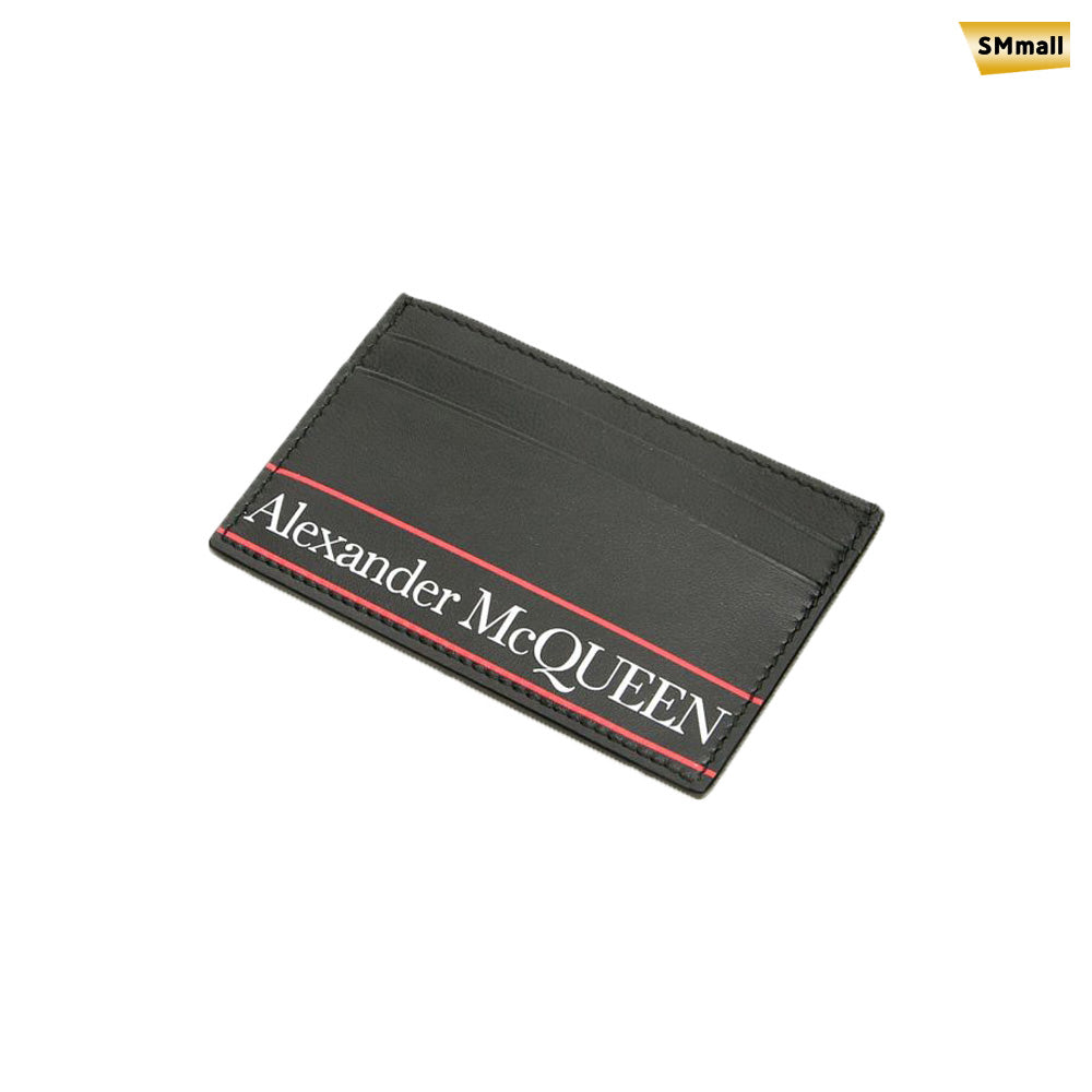 Alexander Mcqueen Logo Leather Card Holder Black