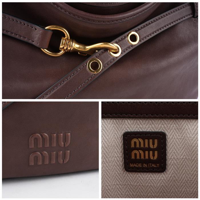 Miu Miu Avantgarde Nappa Leather Medium Tote Bag Navy