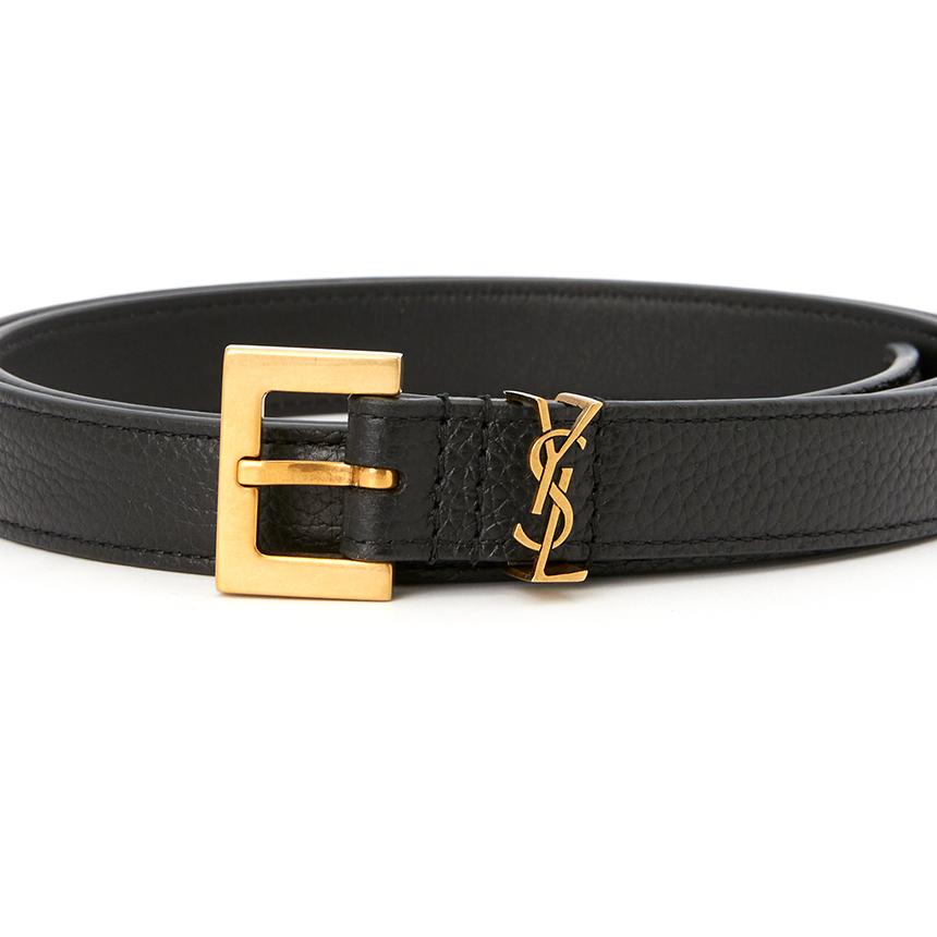 Saint Laurent Monogram Leather Men's Belt 612616 DTI0W 1000