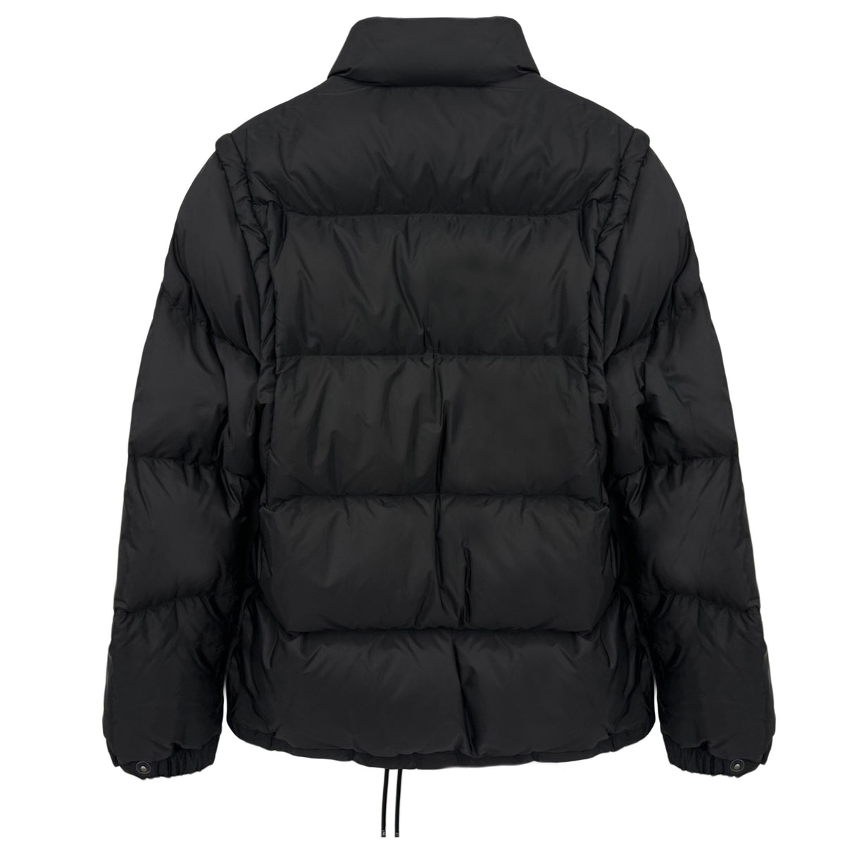 PRADA Goose Down Puffer Jacket Detachable Sleeves Triangle Logo Bla SGC863 F0002