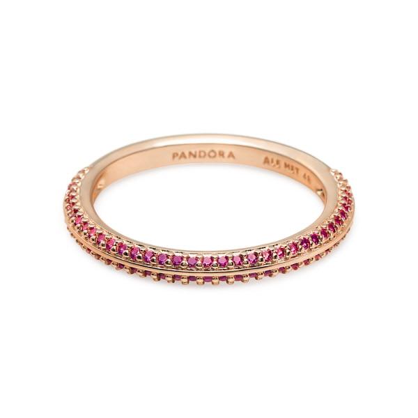 PANDORA Red Pavé Rose Ring 189679C02