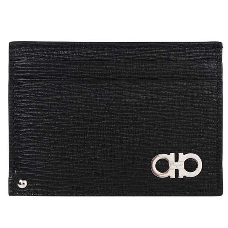 Ferragamo Men's Double Gancini Silver-Tone Card Holder 0685914