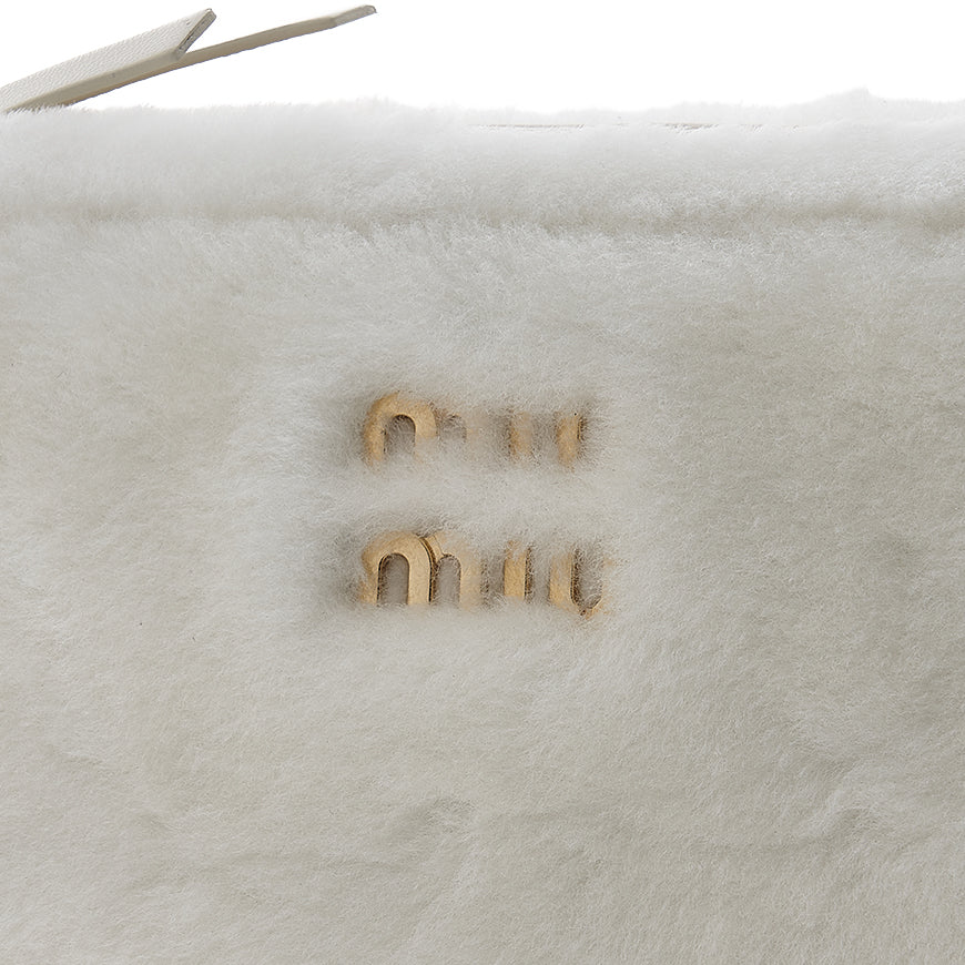 Miu Miu Logo Fluffy Shoulder Bag Black Women’s