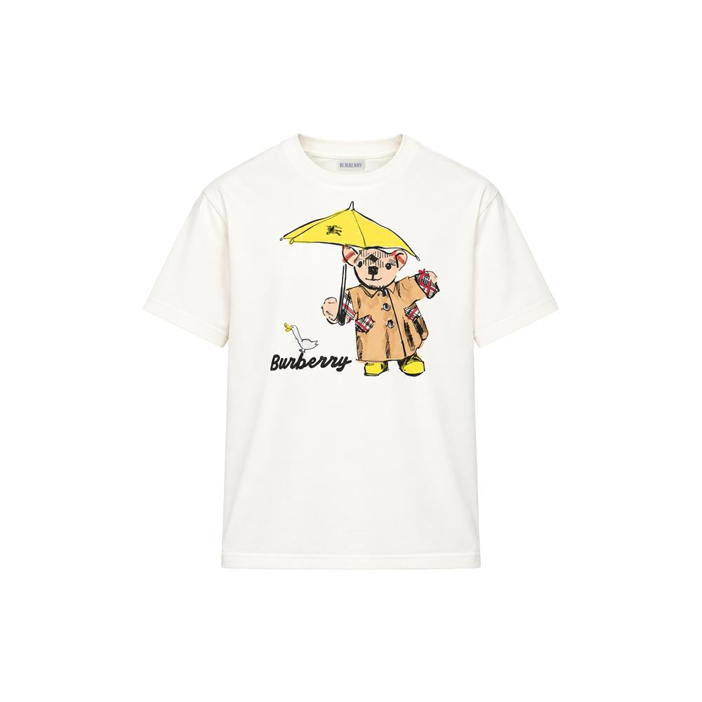 BURBERRY Chalk White Rain Bear Short Sleeve T-Shirt Women 8131953